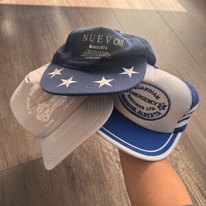 3-Pack Hat Bundle 🔥 Vintage + Streetwear Mix — Blue & Grey Styles